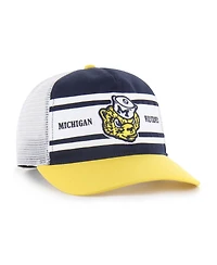 '47 Brand Big Boys and Girls Navy/Maize Michigan Wolverines Super Stripe Hitch Adjustable Trucker Hat