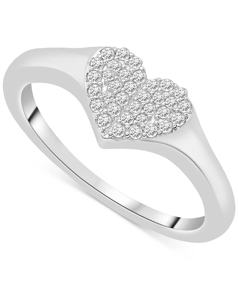 Diamond Heart Cluster Ring (1/6 ct. t.w.) 10k Gold, Created for Macy's