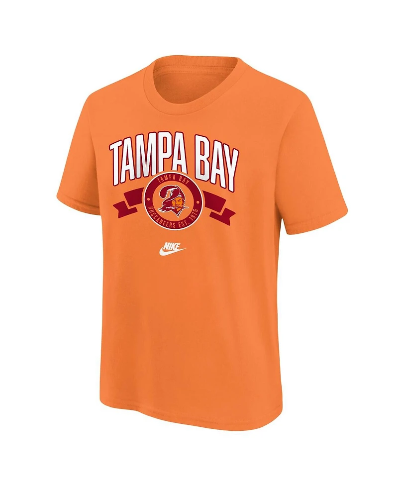 Nike Big Boys and Girls Orange Tampa Bay Buccaneers Rewind Front Back Essential T-Shirt