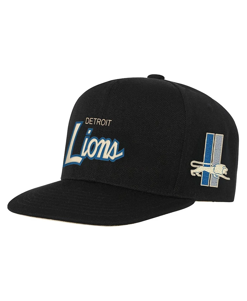 Mitchell & Ness Big Boys and Girls Black Detroit Lions Team Script Snapback Hat
