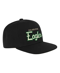 Mitchell & Ness Big Boys and Girls Black Philadelphia Eagles Cream Team Script Snapback Hat