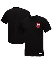 Mitchell & Ness Women's Black Tampa Bay Buccaneers 50th Anniversary Shield Oversized Boyfriend T-Shirt