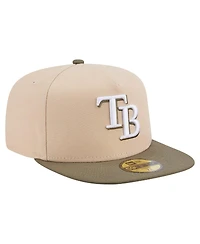 New Era Men's Light Beige/Olive Tampa Bay Rays Two-Tone Color Pack A-Frame 59FIFTY Fitted Hat