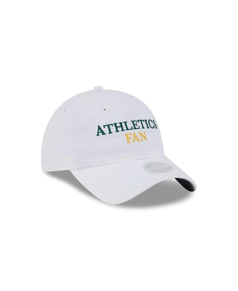 New Era Women's White Athletics Team Fan 9TWENTY Adjustable Hat