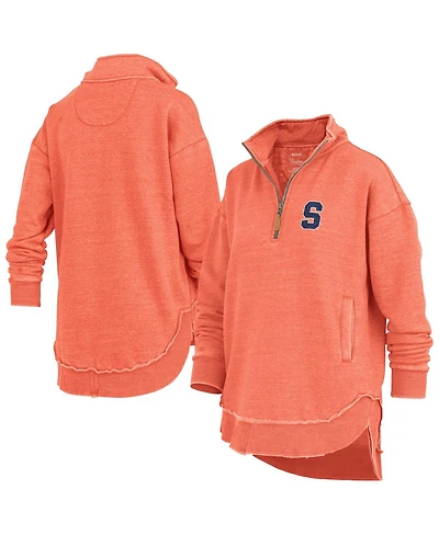 Pressbox Women's Orange Syracuse Orange Northfork Sojourn Poncho Quarter-Zip Sweatshirt