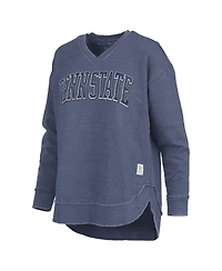 Pressbox Women's Navy Penn State Nittany Lions Westin Poncho V-Neck Pullover Sweatshirt