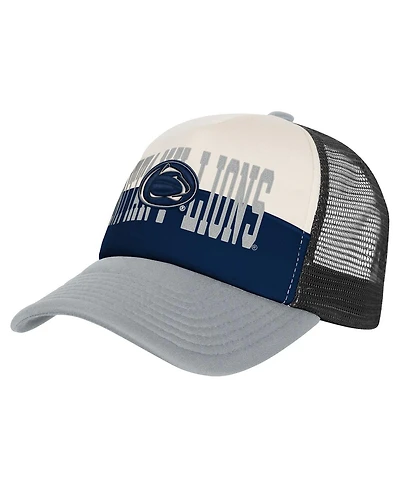 Outerstuff Big Boys and Girls Navy/Cream Penn State Nittany Lions Modern Fan Trucker Adjustable Hat