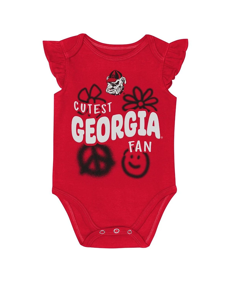 Outerstuff Baby Boys and Girls 2-Piece Red/Black Georgia Bulldogs Little Sunshine Bodysuit Set