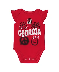 Outerstuff Baby Boys and Girls 2-Piece Red/Black Georgia Bulldogs Little Sunshine Bodysuit Set