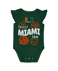 Outerstuff Baby Boys and Girls 2-Piece Green/Orange Miami Hurricanes Little Sunshine Bodysuit Set