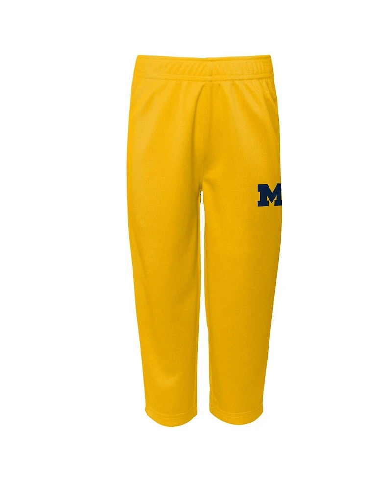 Outerstuff Big Boys and Girls 2-Piece Navy Michigan Wolverines Red Zone Two-Piece Top Pants Set