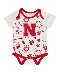 Outerstuff Baby Boys and Girls 3-Piece Nebraska Huskers All Day Play Bodysuit Set