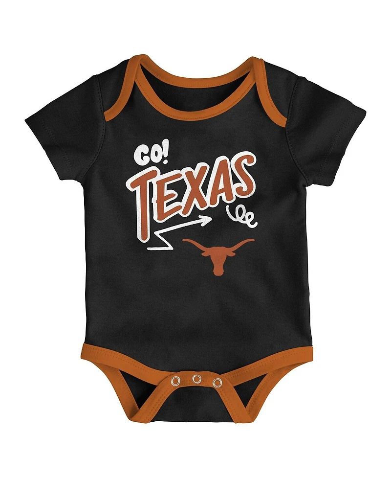 Outerstuff Baby Boys and Girls Outerstuff Texas Longhorns All Day Play 3-Piece Bodysuit Set