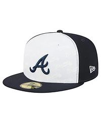 New Era Men's White/Navy Atlanta Braves Repeat 59FIFTY Fitted Hat