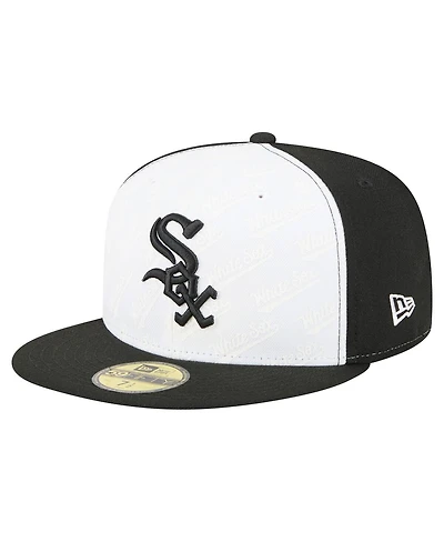 New Era Men's White/Black Chicago White Sox Repeat 59FIFTY Fitted Hat