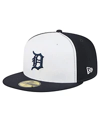 New Era Men's White/Navy Detroit Tigers Repeat 59FIFTY Fitted Hat