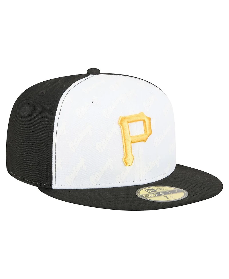 New Era Men's White/Black Pittsburgh Pirates Repeat 59FIFTY Fitted Hat
