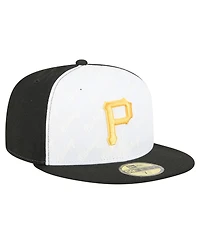 New Era Men's White/Black Pittsburgh Pirates Repeat 59FIFTY Fitted Hat