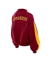 New Era Women's Burgundy Washington Commanders Sport Night Mock Neck Balloon Sleeve Pullover Sweatshirt