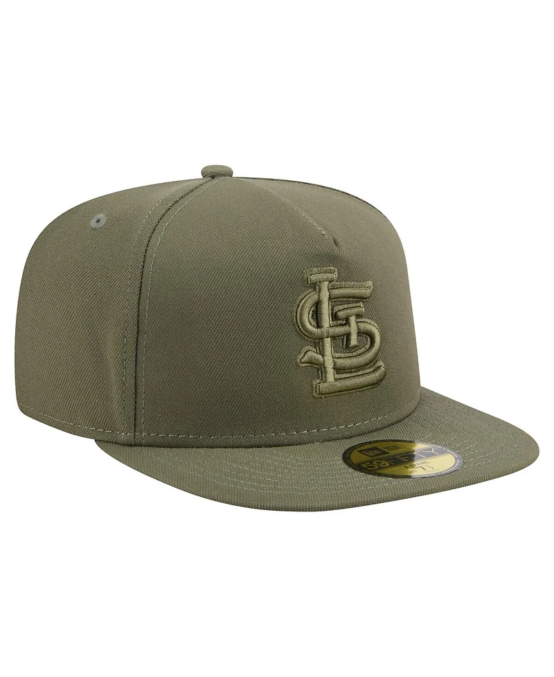New Era Men's Olive St. Louis Cardinals Color Pack A-Frame 59FIFTY Fitted Hat