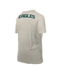 New Era Men's Light Beige Philadelphia Eagles Multi Patch T-Shirt