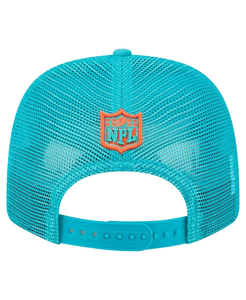 New Era Men's Aqua Miami Dolphins Team Collection 9SEVENTY Stretch-Snap Adjustable Hat