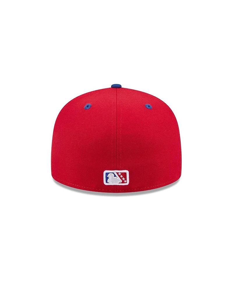 New Era Men's Red Kannapolis Cannon Ballers Theme Nights 59FIFTY Fitted Hat