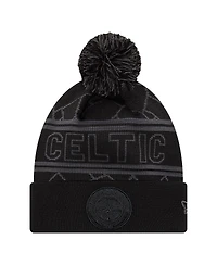 New Era Men's Black Celtic Sport Cuffed with Pom Knit Hat