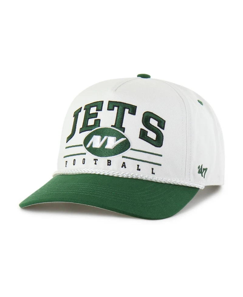 '47 Brand Men's White/Green New York Jets Roscoe Two-Toned Hitch Adjustable Hat
