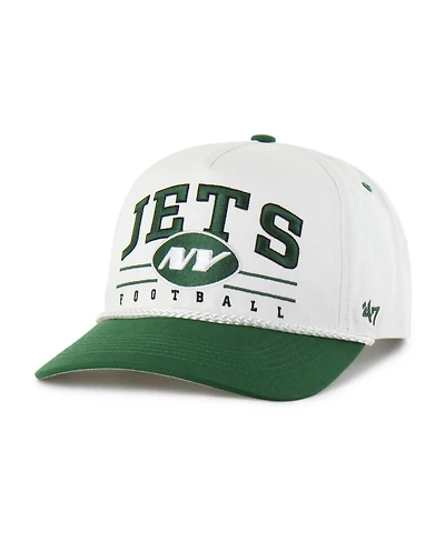 '47 Brand Men's White/Green New York Jets Roscoe Two-Toned Hitch Adjustable Hat