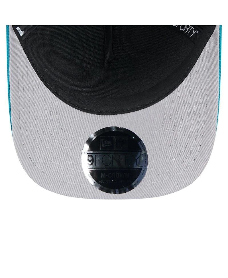 New Era Big Boys and Girls Black/Teal Jacksonville Jaguars 2025 Nfl Draft 9FORTY A-Frame M-Crown Adjustable Hat