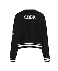 Pro Standard Women's Black Alabama Crimson Tide Cultivated-Pearl Cropped Pullover Sweatshirt