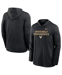 Nike Men's Black Vanderbilt Commodores 2025 Sideline Dri-fit Long Sleeve Hoodie T-Shirt
