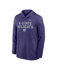 Nike Men's Purple Kansas State Wildcats 2025 Sideline Dri-fit Long Sleeve Hoodie T-Shirt