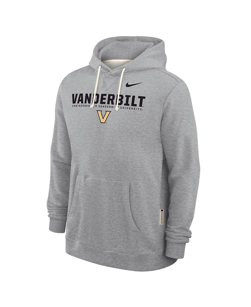 Nike Men's Heather Gray Vanderbilt Commodores 2025 Sideline Performance Pullover Hoodie