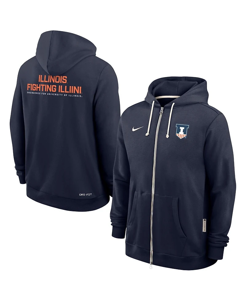 Nike Men's Navy Illinois Fighting Illini 2025 Sideline Performance Full-Zip Hoodie