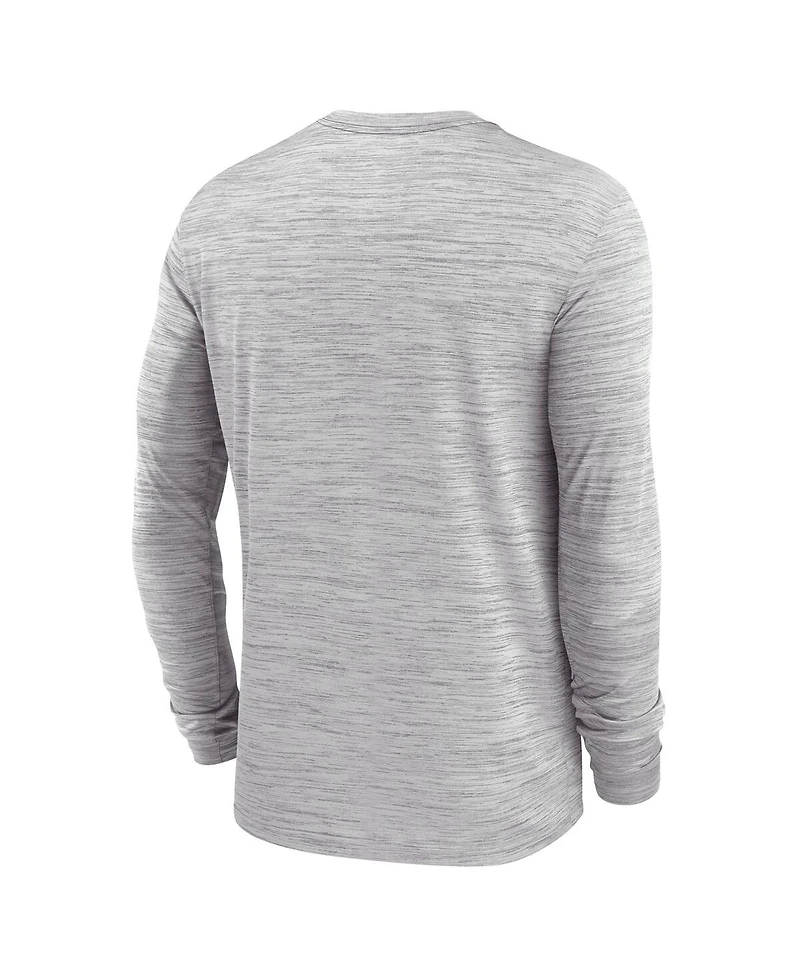 Nike Men's Gray Syracuse Orange 2025 Sideline Velocity Performance Long Sleeve T-Shirt