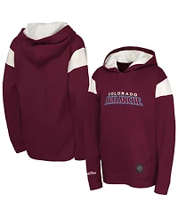 Mitchell & Ness Big Boys and Girls Burgundy Colorado Avalanche Thermal Lightweight Pullover Hoodie