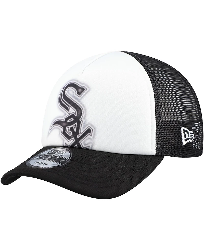 New Era Toddler White/Black Chicago White Sox Painted A-Frame 9FORTY Trucker Adjustable Hat