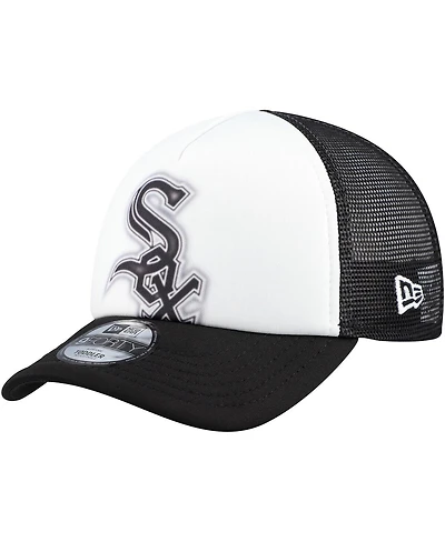 New Era Toddler White/Black Chicago White Sox Painted A-Frame 9FORTY Trucker Adjustable Hat
