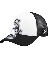 New Era Toddler White/Black Chicago White Sox Painted A-Frame 9FORTY Trucker Adjustable Hat