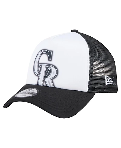 New Era Toddler White/Black Colorado Rockies Painted A-Frame 9FORTY Trucker Adjustable Hat