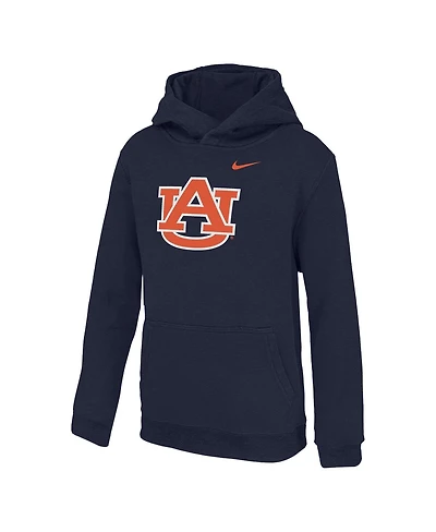 Nike Big Boys and Girls Navy Auburn Tigers Club Fleece Pullover Hoodie