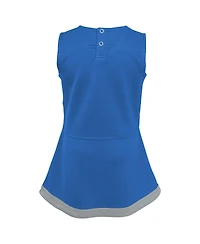 Outerstuff Girls Preschool 2-Piece Blue Detroit Lions Cheer Captain Jumper Dress with Bloomers Set