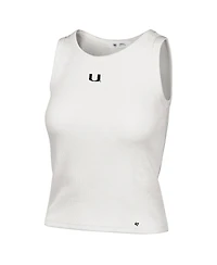 '47 Brand Women's Cream Miami Hurricanes Micro Logo Ribbed Cropped Tank Top