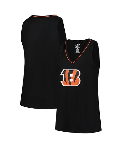 Logo Athletic Women's Black Cincinnati Bengals Plus Stellar Win V-Neck Tank Top