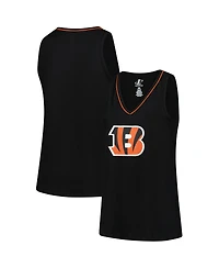 Logo Athletic Women's Black Cincinnati Bengals Plus Stellar Win V-Neck Tank Top
