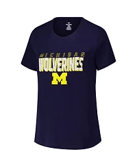 Fanatics Women's Navy Michigan Wolverines Plus Lean Scoop Neck T-Shirt