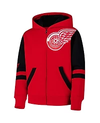 Outerstuff Big Boys and Girls Red Detroit Wings Face Off Full zip Hoodie