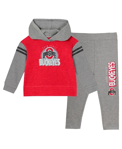 Outerstuff Baby Boys and Girls Scarlet Ohio State Buckeyes Clubhouse Pullover Hoodie Legging Set